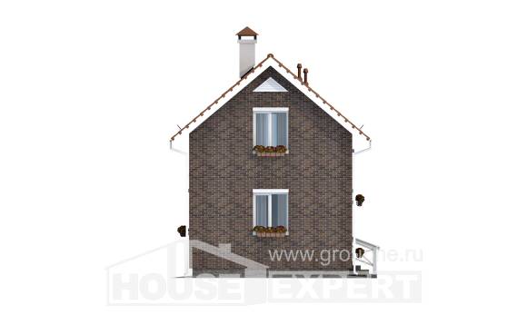 045-001-Л Проект двухэтажного дома мансардой, недорогой домик из керамзитобетонных блоков Астрахань, House Expert