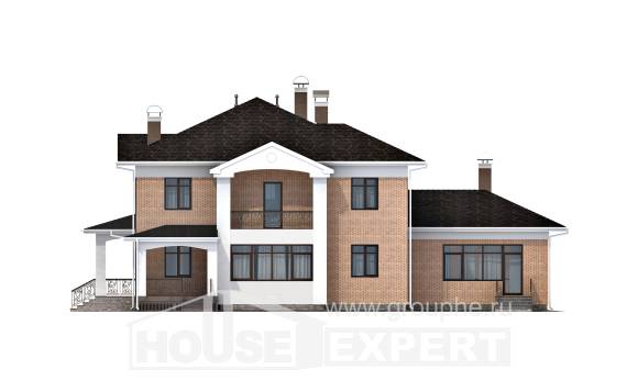 520-001-П Проект трехэтажного дома, большой загородный дом из керамзитобетонных блоков, Ахтубинск