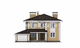 220-006-Л Проект двухэтажного дома, гараж, средний домик из теплоблока, House Expert