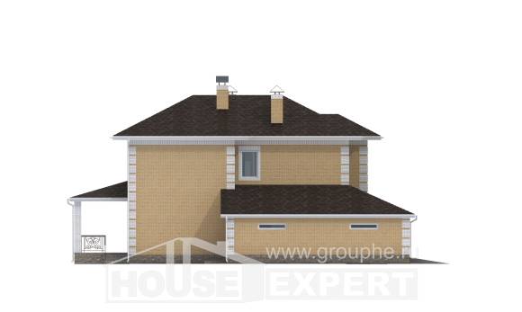 220-006-Л Проект двухэтажного дома, гараж, простой дом из поризованных блоков, House Expert