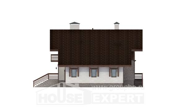 420-001-П Проект трехэтажного дома мансардный этаж и гаражом, красивый домик из кирпича, Астрахань