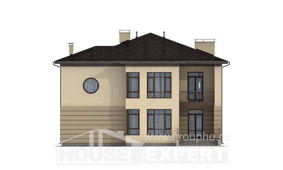 300-006-П Проект двухэтажного дома и гаражом, просторный домик из кирпича, Ахтубинск