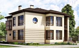 300-006-П Проект двухэтажного дома и гаражом, красивый коттедж из кирпича, Астрахань