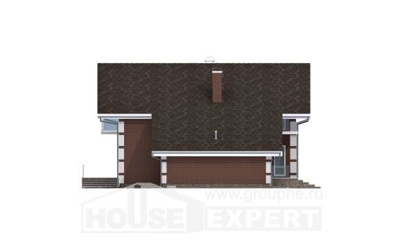 180-001-Л Проект двухэтажного дома мансардный этаж и гаражом, бюджетный домик из блока, Астрахань