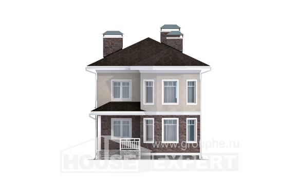 120-001-Л Проект двухэтажного дома, классический коттедж из газосиликатных блоков, Ахтубинск