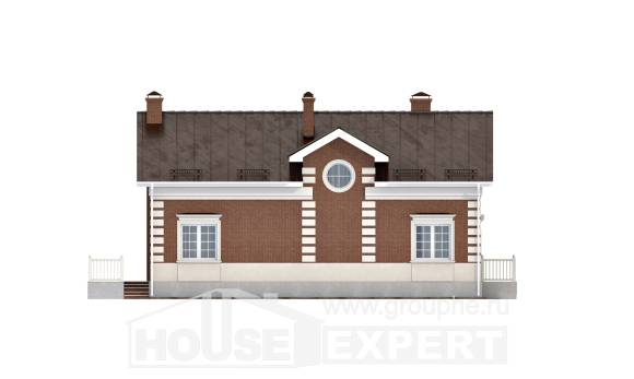 160-009-П Проект двухэтажного дома, компактный коттедж из поризованных блоков, Астрахань