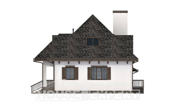 110-002-Л Проект двухэтажного дома с мансардой, гараж, бюджетный коттедж из арболита, Астрахань
