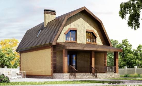 130-005-Л Проект двухэтажного дома с мансардой, недорогой загородный дом из бризолита, Ахтубинск