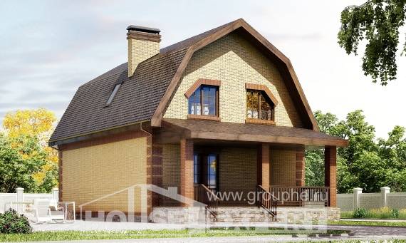 130-005-Л Проект двухэтажного дома с мансардным этажом, уютный коттедж из бризолита, Астрахань