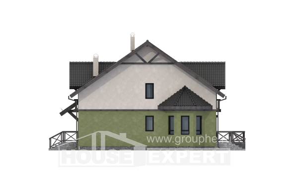 120-003-П Проект двухэтажного дома мансардой, классический домик из поризованных блоков Ахтубинск, House Expert
