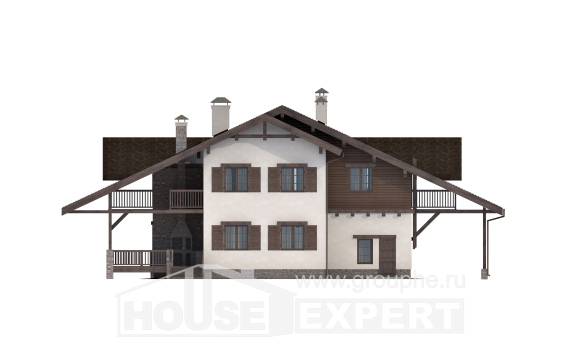 270-001-Л Проект двухэтажного дома с мансардой, гараж, уютный загородный дом из кирпича, Астрахань