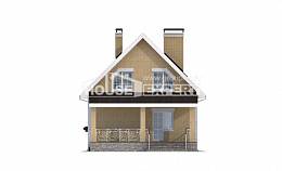 130-004-П Проект двухэтажного дома с мансардой, скромный домик из газобетона Ахтубинск, House Expert