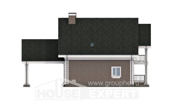 140-003-П Проект двухэтажного дома с мансардой и гаражом, доступный домик из твинблока, Ахтубинск