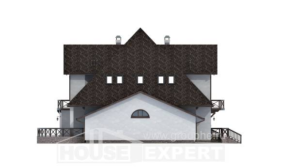 350-001-Л Проект двухэтажного дома с мансардой, гараж, просторный загородный дом из арболита, House Expert