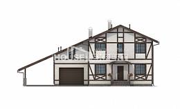 250-002-Л Проект двухэтажного дома с мансардой и гаражом, уютный загородный дом из кирпича, Астрахань