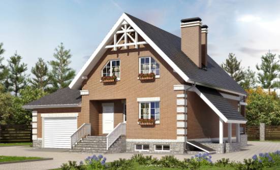 200-009-Л Проект трехэтажного дома с мансардой, гараж, средний дом из газосиликатных блоков Ахтубинск | Проекты домов от House Expert