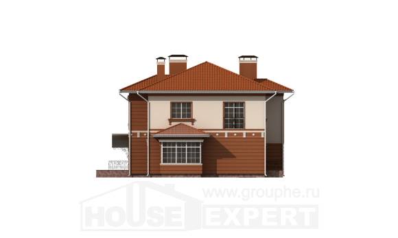 285-001-Л Проект двухэтажного дома и гаражом, огромный загородный дом из кирпича, Астрахань