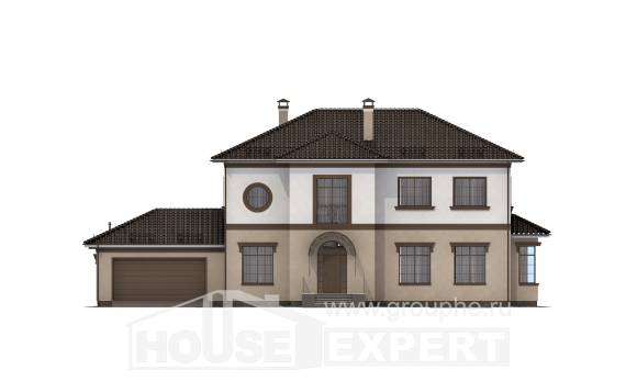 290-004-Л Проект двухэтажного дома, гараж, классический дом из кирпича, Астрахань