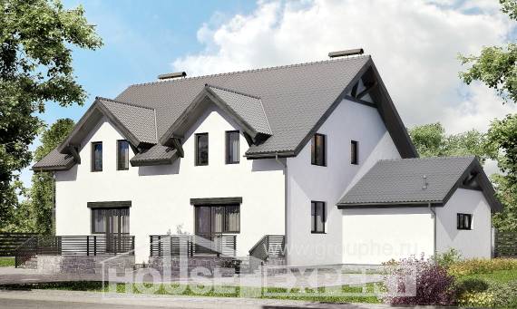 290-003-П Проект двухэтажного дома с мансардой, красивый загородный дом из пеноблока Астрахань, House Expert