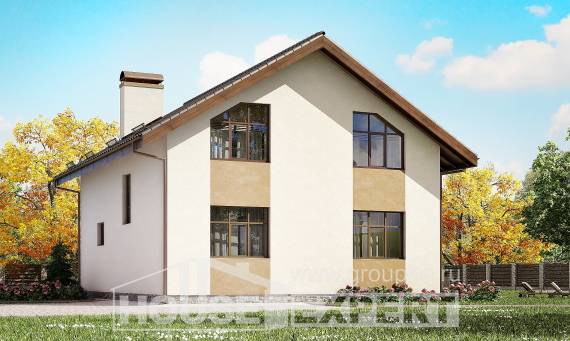 170-002-П Проект двухэтажного дома с мансардным этажом, классический дом из теплоблока Астрахань, House Expert