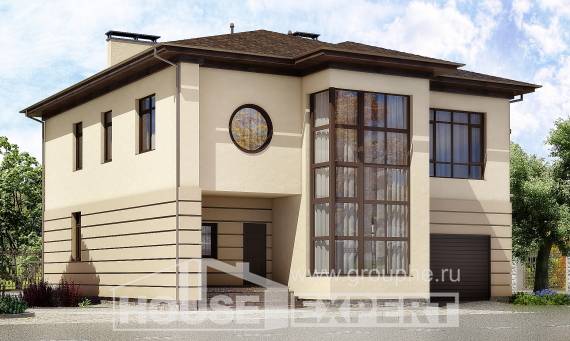 300-006-П Проект двухэтажного дома и гаражом, огромный домик из кирпича, Астрахань