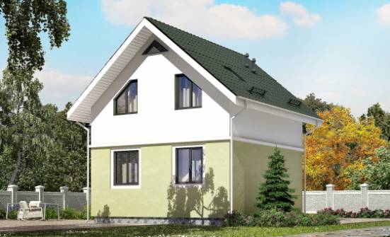 070-001-П Проект двухэтажного дома мансардный этаж, недорогой дом из газобетона Ахтубинск | Проекты домов от House Expert