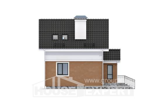 070-001-Л Проект двухэтажного дома мансардой, экономичный загородный дом из бризолита, Ахтубинск