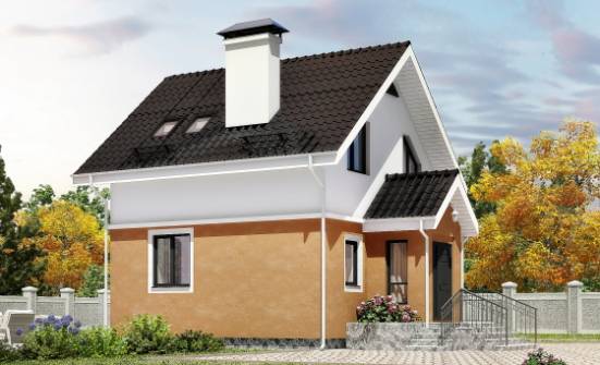 070-001-Л Проект двухэтажного дома с мансардой, уютный коттедж из блока Астрахань | Проекты домов от House Expert