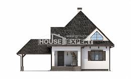 110-002-Л Проект двухэтажного дома с мансардой, гараж, доступный домик из теплоблока Ахтубинск, House Expert