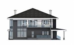 245-002-П Проект двухэтажного дома и гаражом, уютный домик из пеноблока, Астрахань