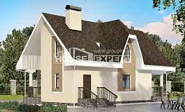 125-001-Л Проект двухэтажного дома мансардой, бюджетный загородный дом из бризолита Ахтубинск, House Expert