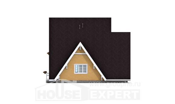 155-008-П Проект двухэтажного дома мансардой, скромный домик из бревен, Астрахань