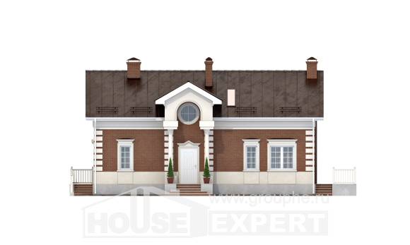 160-009-П Проект двухэтажного дома, экономичный загородный дом из теплоблока, Астрахань