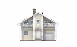 150-002-Л Проект двухэтажного дома мансардой, красивый домик из теплоблока, Астрахань