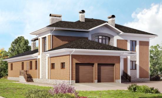 520-002-Л Проект трехэтажного дома и гаражом, красивый коттедж из пеноблока, Астрахань