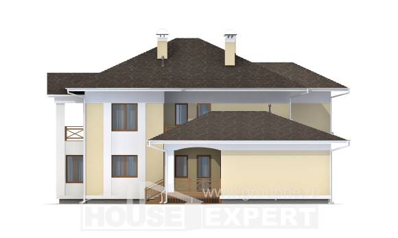 375-002-Л Проект двухэтажного дома, гараж, просторный коттедж из кирпича, Астрахань