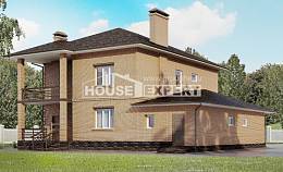 245-003-Л Проект двухэтажного дома и гаражом, просторный загородный дом из кирпича, Астрахань