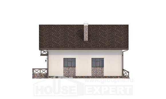 155-001-П Проект двухэтажного дома мансардой и гаражом, классический домик из твинблока, Астрахань