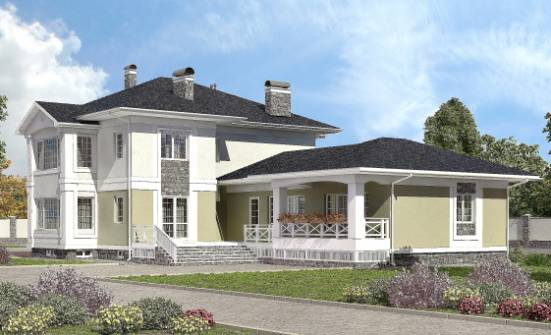 620-001-Л Проект трехэтажного дома, гараж, большой домик из теплоблока, Ахтубинск