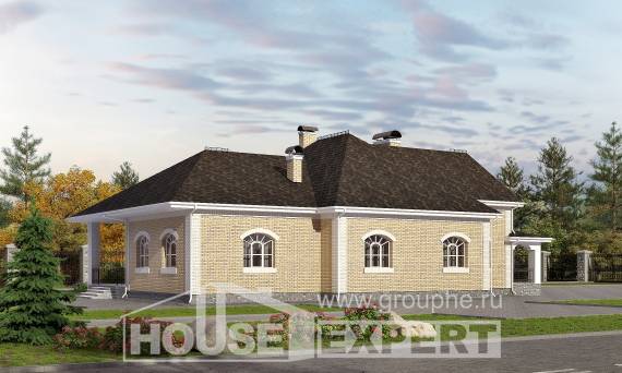 290-001-П Проект двухэтажного дома с мансардным этажом, гараж, большой дом из кирпича, Астрахань