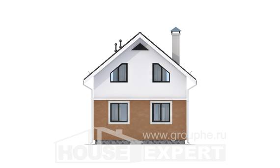 070-001-Л Проект двухэтажного дома с мансардой, современный домик из теплоблока, Астрахань