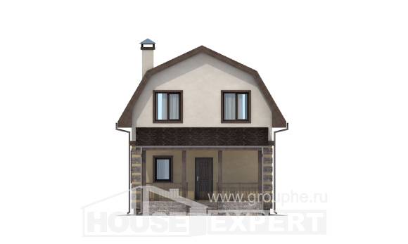 070-004-П Проект двухэтажного дома мансардный этаж, дешевый дом из бризолита, House Expert