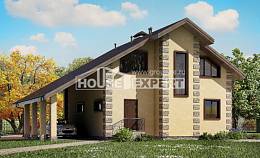 150-003-П Проект двухэтажного дома мансардный этаж и гаражом, классический домик из керамзитобетонных блоков Ахтубинск, House Expert