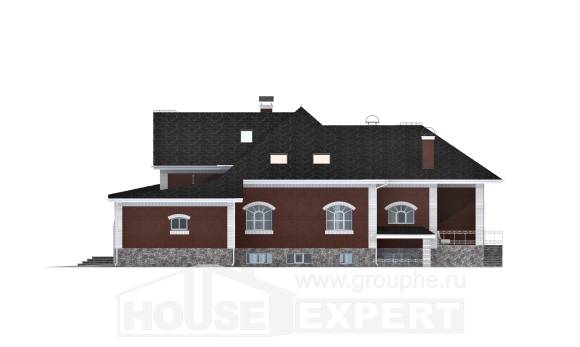 600-001-П Проект трехэтажного дома мансардный этаж, гараж, уютный загородный дом из керамзитобетонных блоков, Астрахань