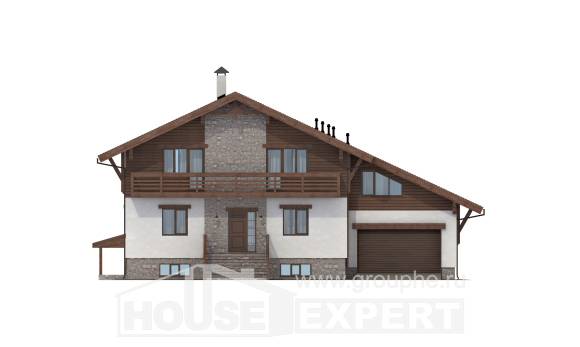 420-001-П Проект трехэтажного дома с мансардным этажом и гаражом, уютный домик из кирпича, Астрахань