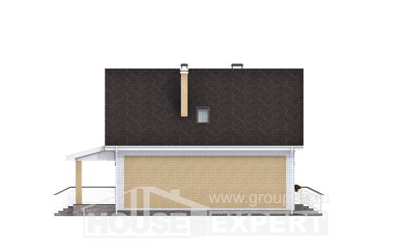 130-004-П Проект двухэтажного дома с мансардой, недорогой домик из керамзитобетонных блоков, Астрахань