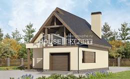 120-005-Л Проект двухэтажного дома мансардой, гараж, скромный загородный дом из газосиликатных блоков Ахтубинск, House Expert
