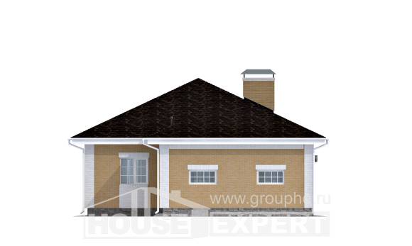 130-002-Л Проект одноэтажного дома, гараж, бюджетный загородный дом из газобетона, Астрахань