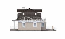 210-001-Л Проект двухэтажного дома с мансардным этажом, простой домик из теплоблока, Ахтубинск