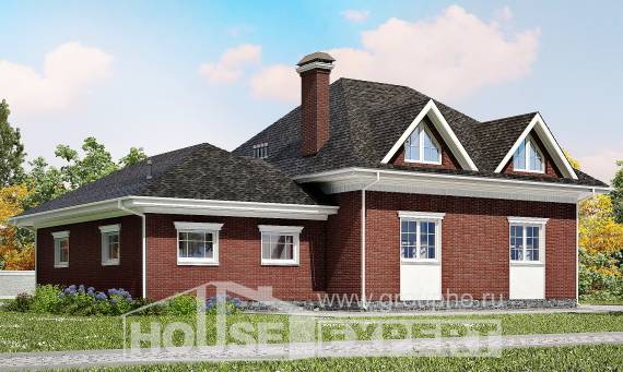 290-002-П Проект двухэтажного дома и гаражом, огромный дом из керамзитобетонных блоков, Астрахань